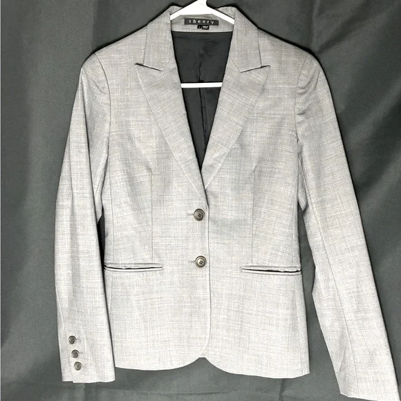 Theory Nichelle Broadway Wool Blend Blazer Jacket Coat Size 0 - Picture 2 of 15